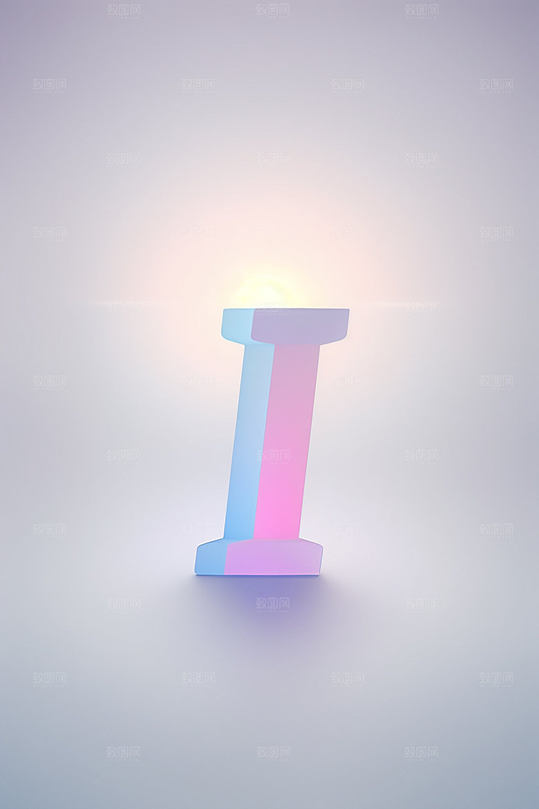 磨砂玻璃字母清爽质感艺术字