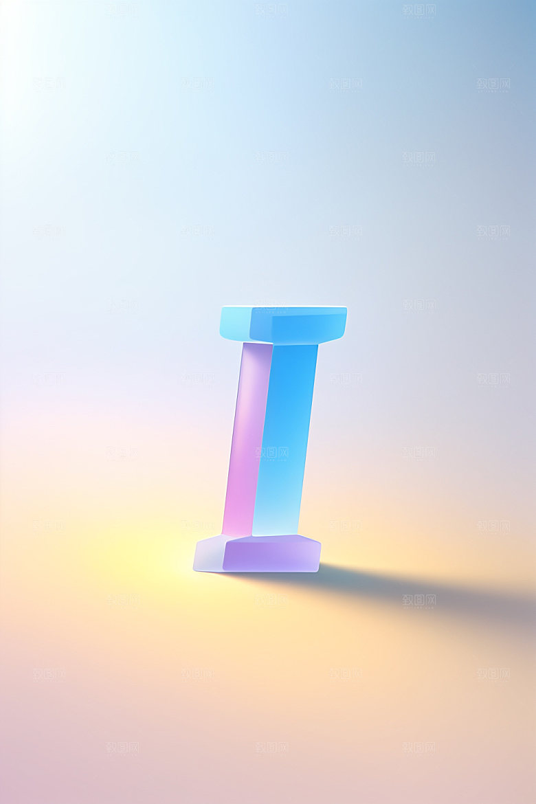 磨砂玻璃字母清爽通透艺术字