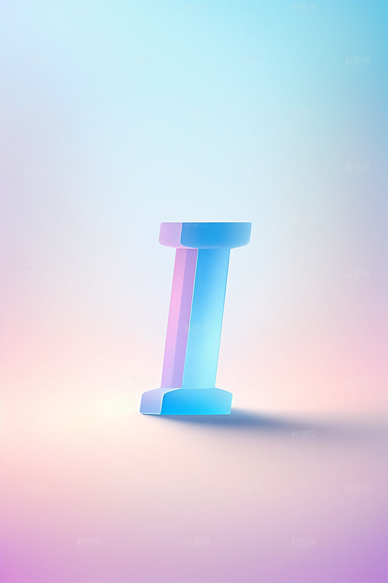 磨砂玻璃字母质感立体艺术字