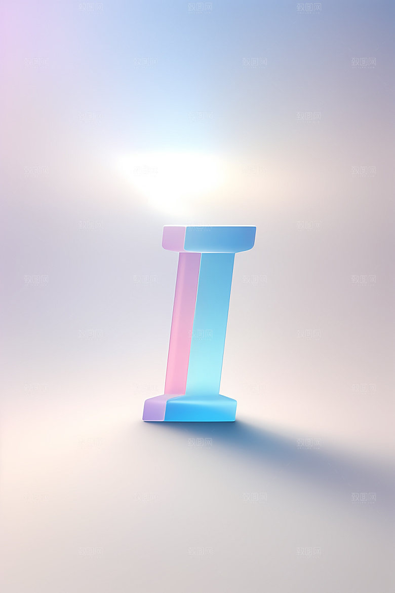 磨砂玻璃字母清爽英文艺术字