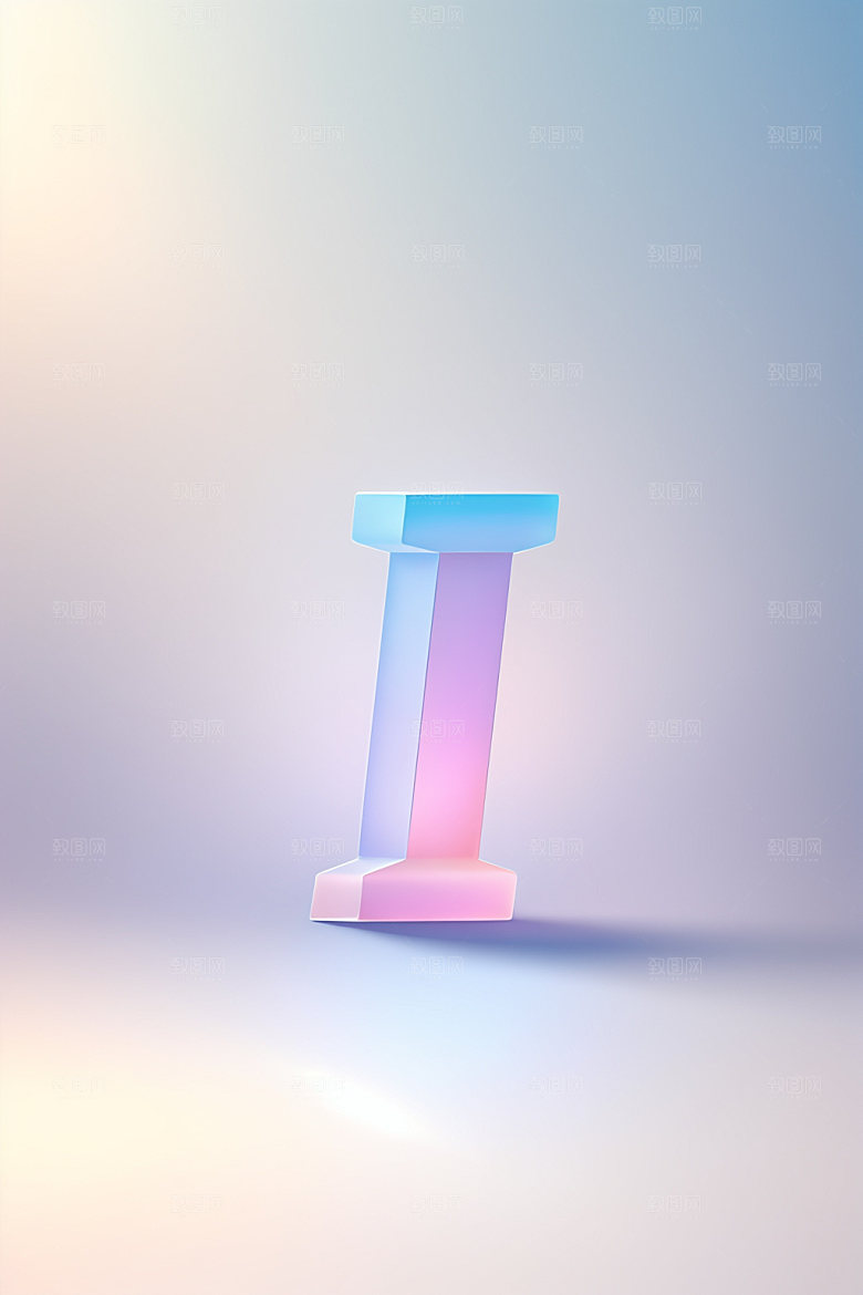 磨砂玻璃字母彩色清爽艺术字