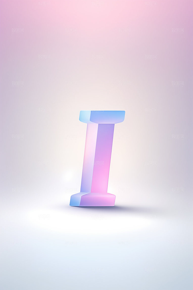 磨砂玻璃字母3D创意艺术字