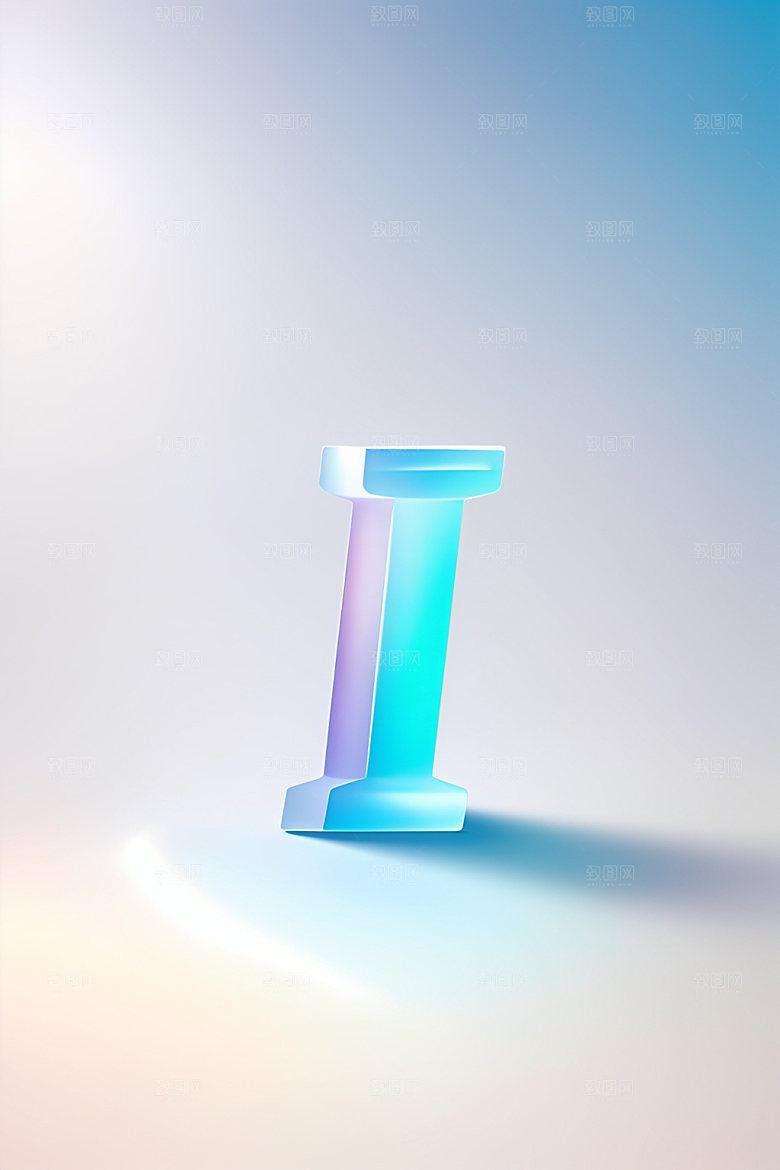 磨砂玻璃字母质感创意艺术字