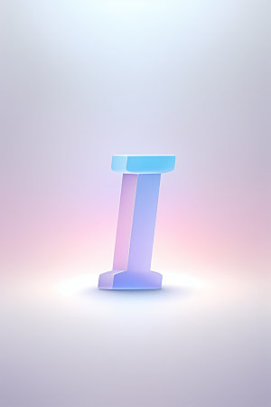 磨砂玻璃字母彩色清爽艺术字