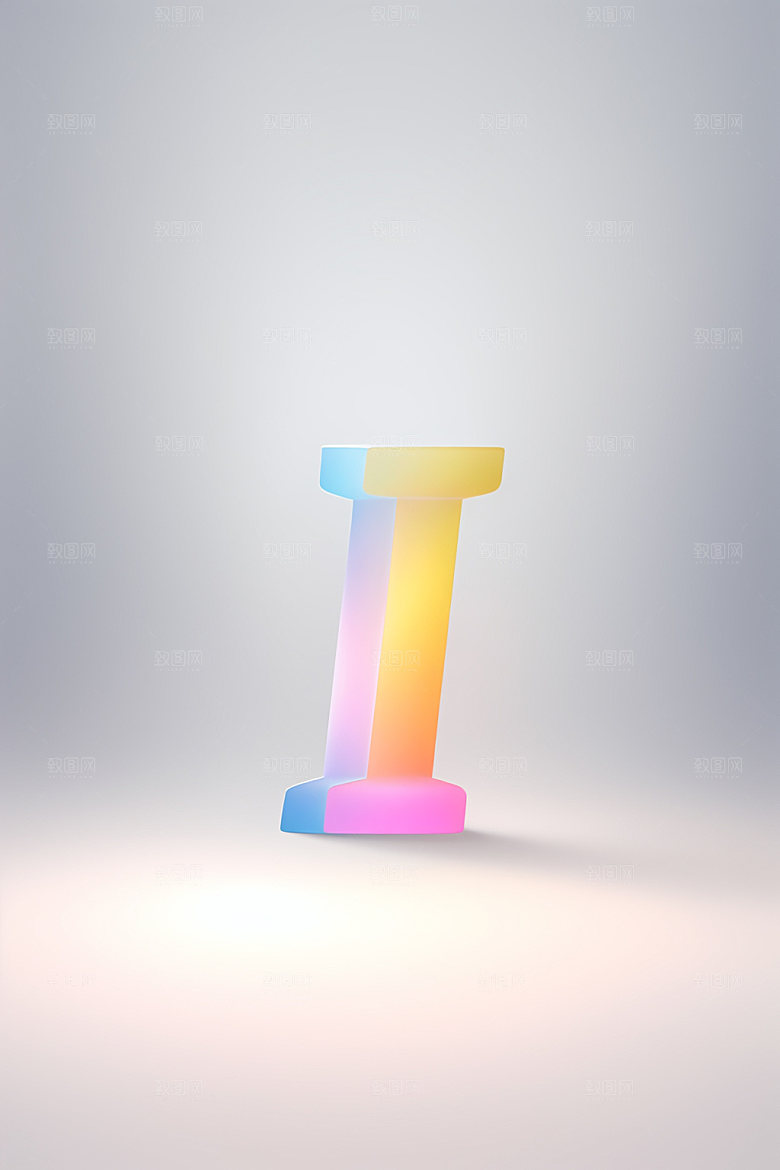磨砂玻璃字母通透清爽艺术字