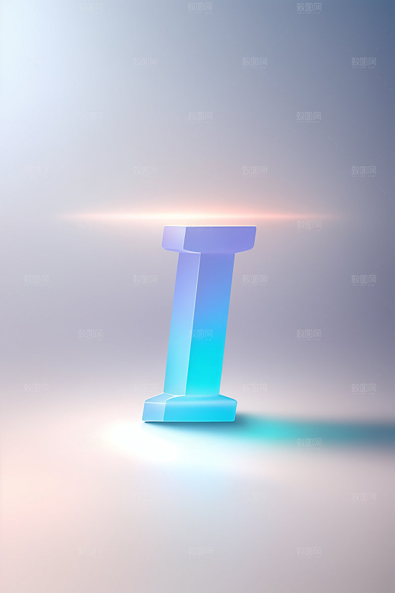 磨砂玻璃字母创意清爽艺术字