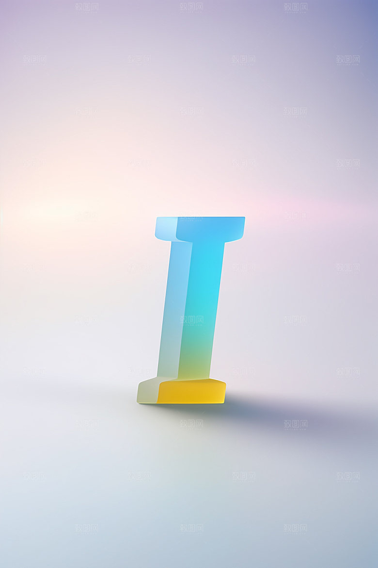 磨砂玻璃字母英文清爽艺术字