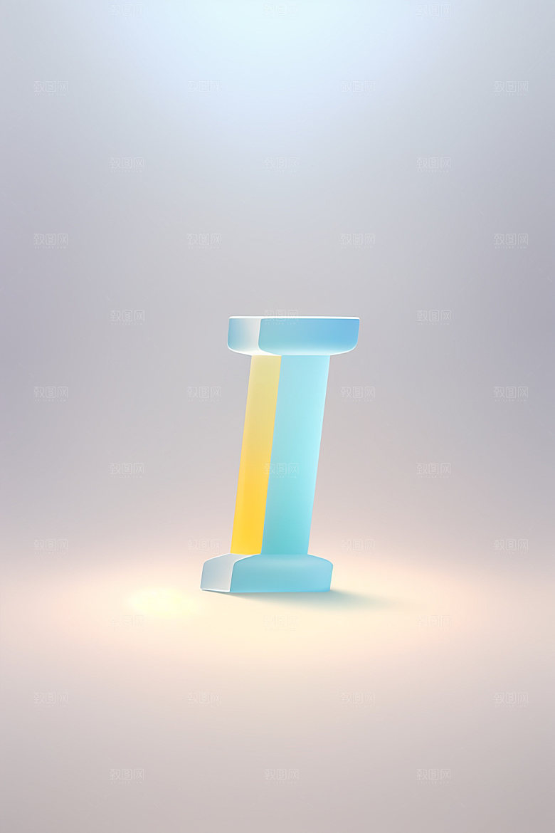 磨砂玻璃字母质感玻璃艺术字