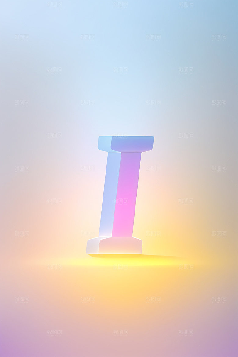 磨砂玻璃字母彩色英文艺术字