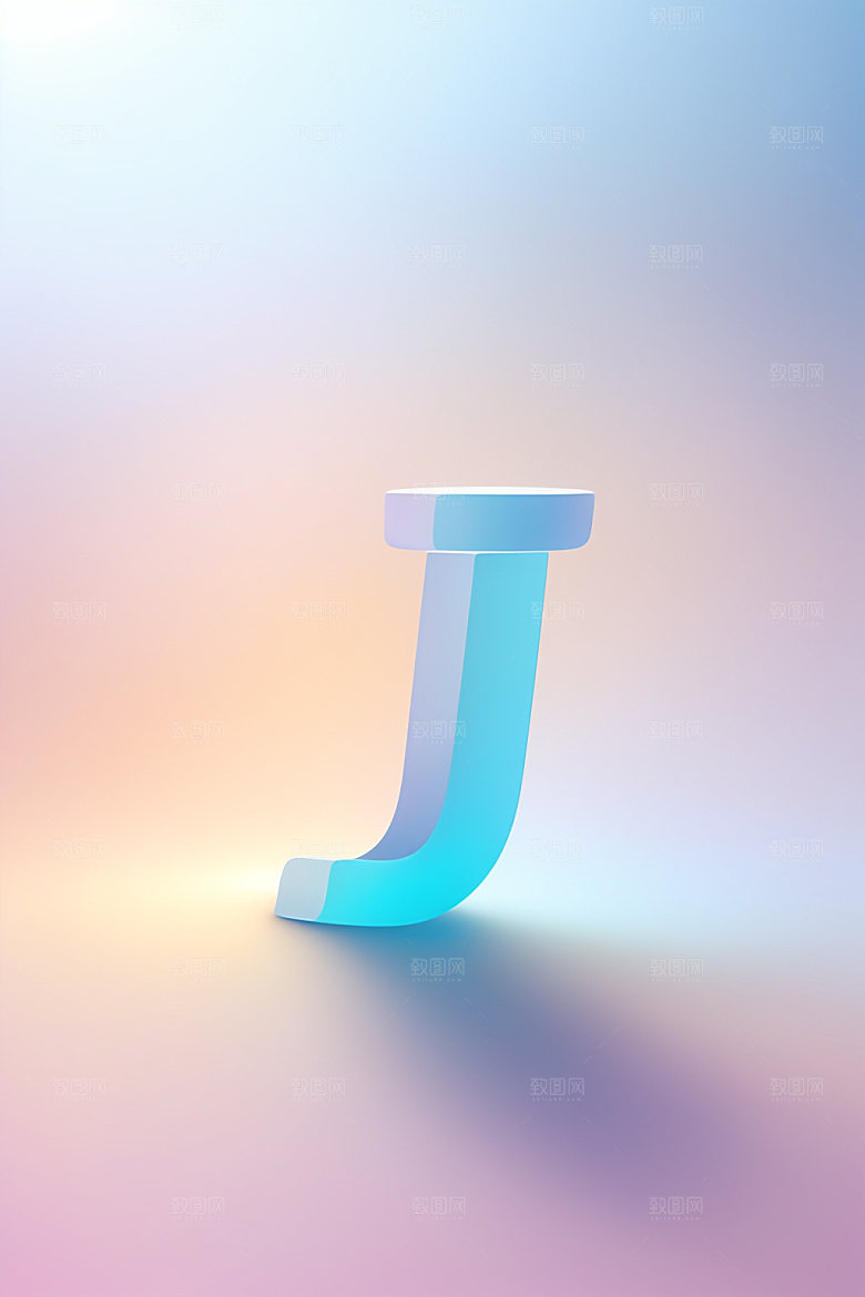 磨砂玻璃字母通透质感艺术字
