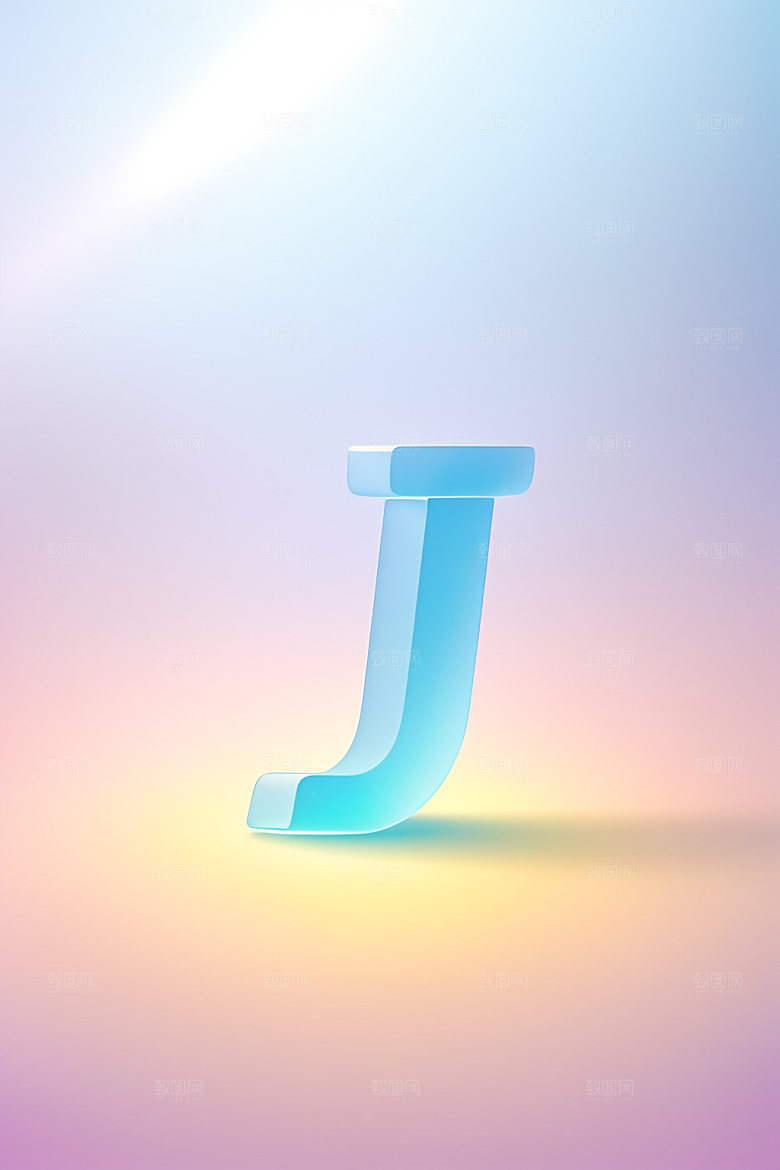 磨砂玻璃字母创意质感艺术字