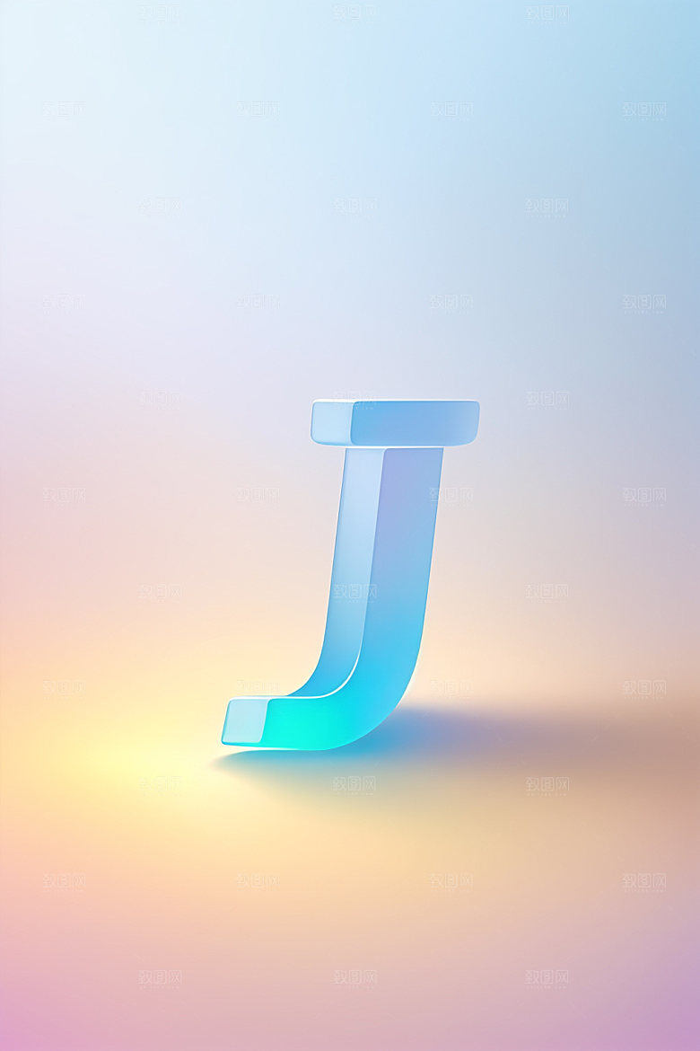 磨砂玻璃字母英文彩色艺术字