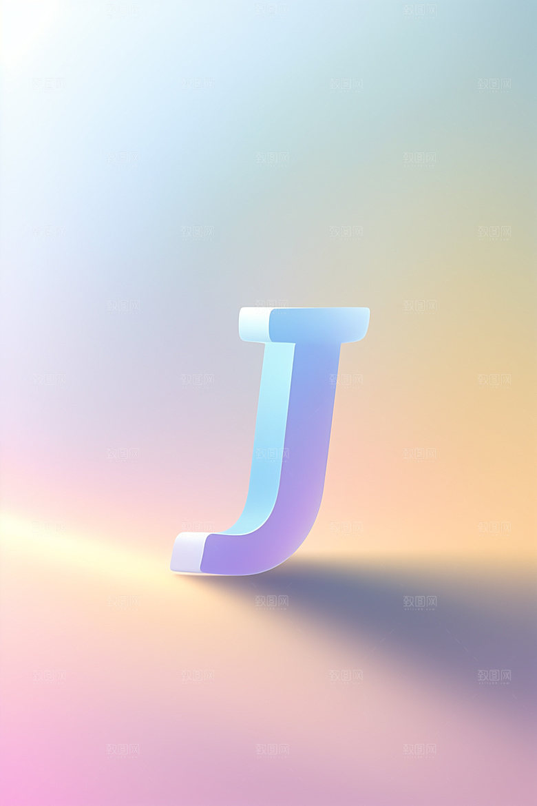 磨砂玻璃字母质感3D艺术字