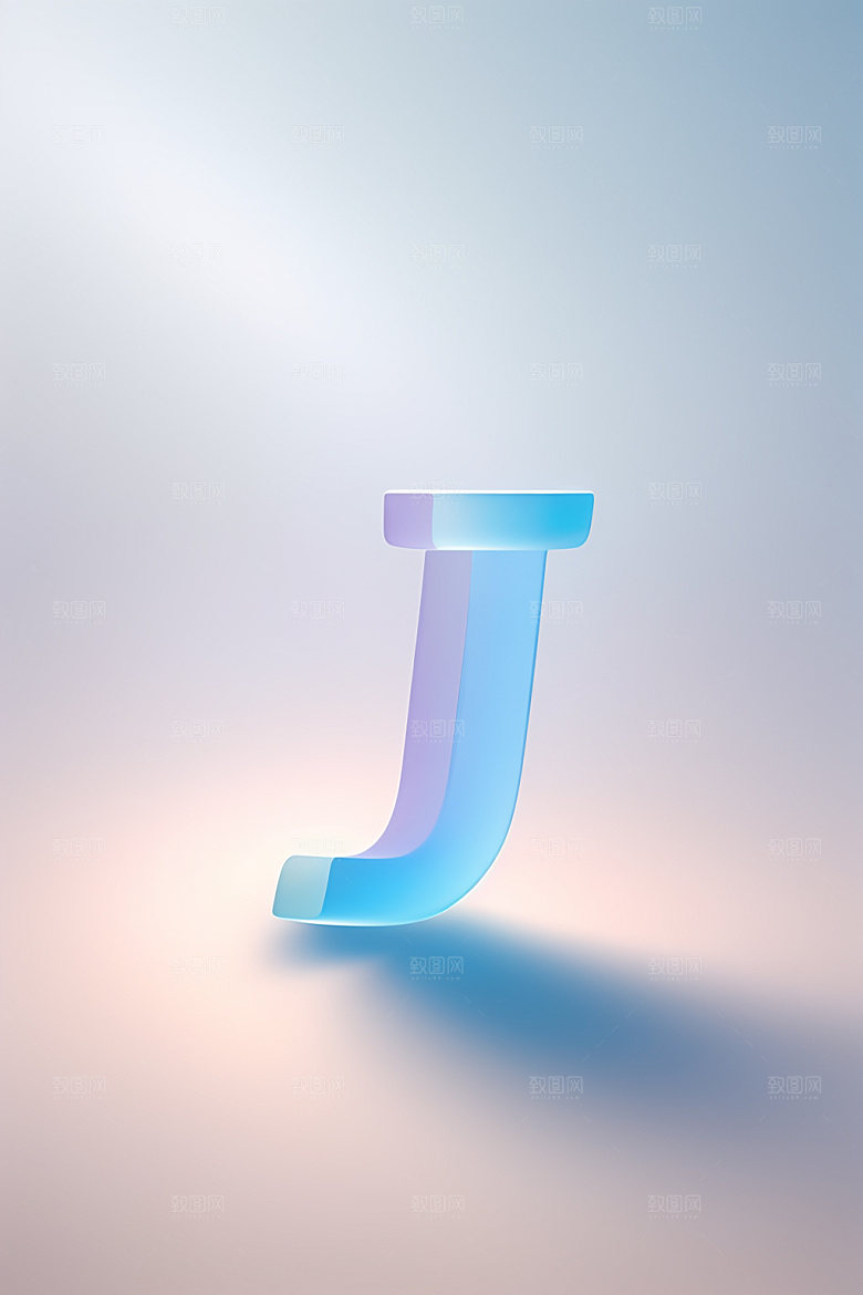 磨砂玻璃字母质感英文艺术字