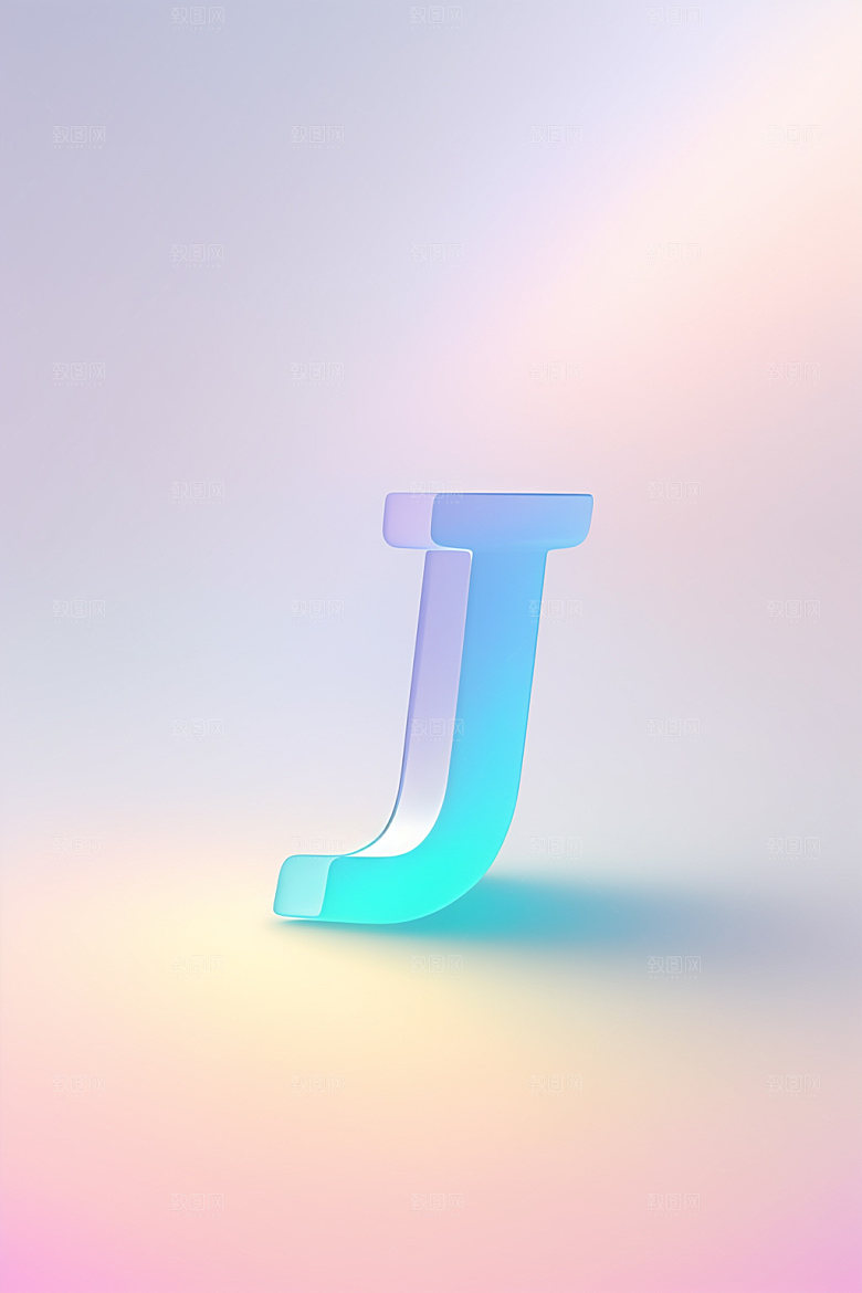 磨砂玻璃字母创意彩色艺术字