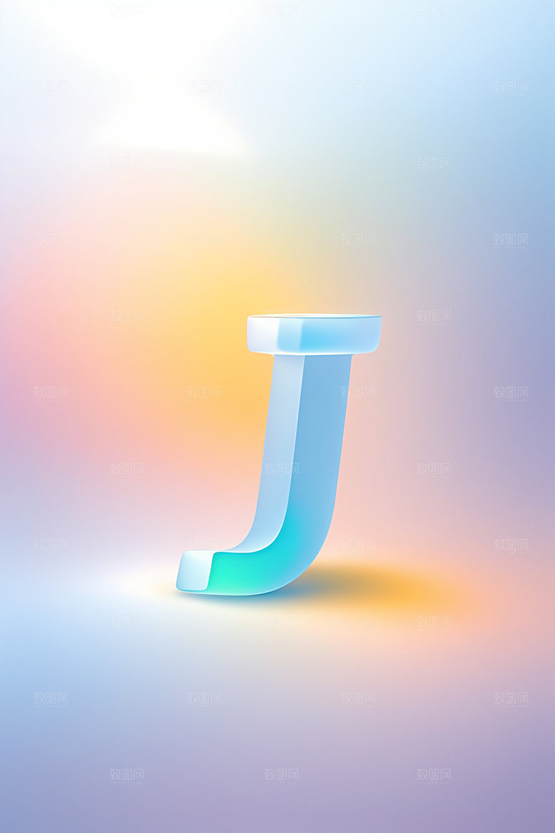 磨砂玻璃字母英文清爽艺术字