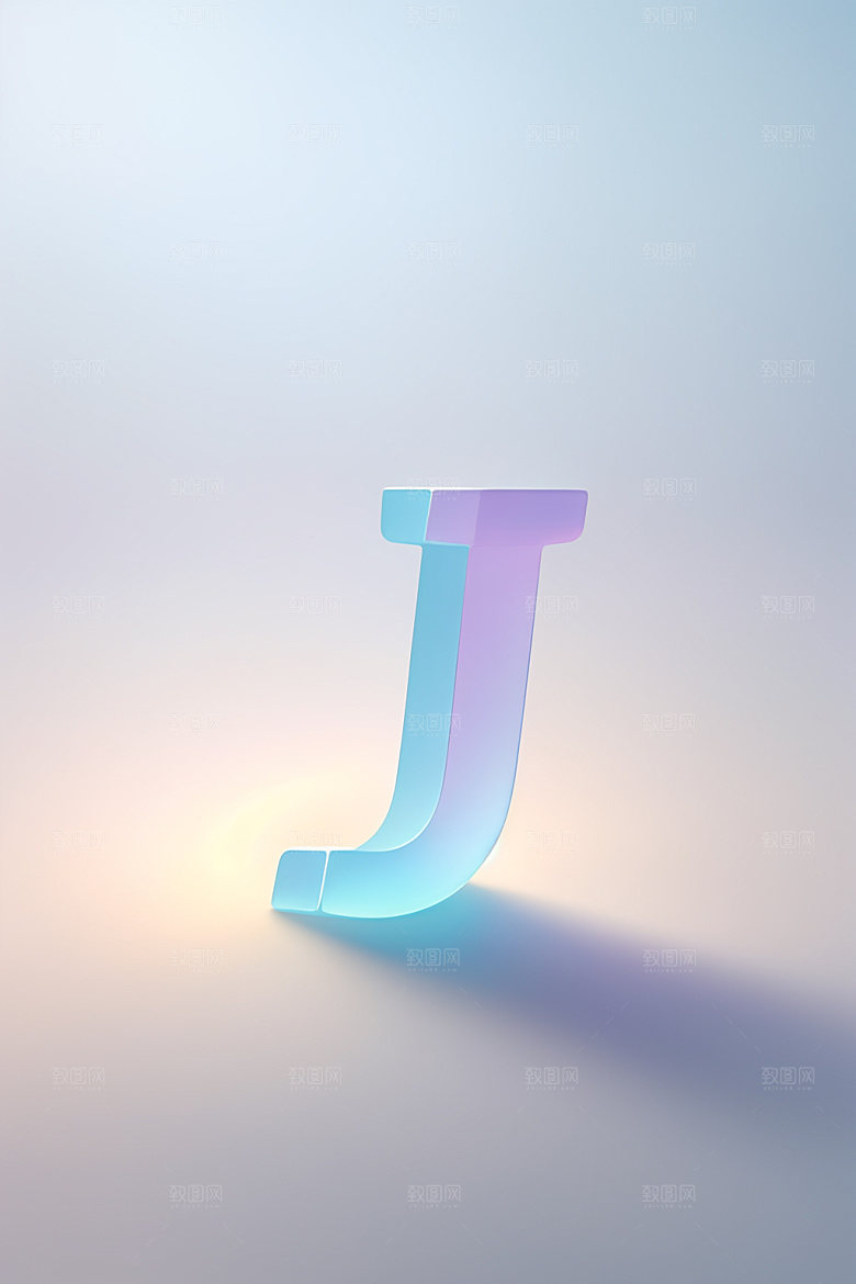 磨砂玻璃字母彩色质感艺术字