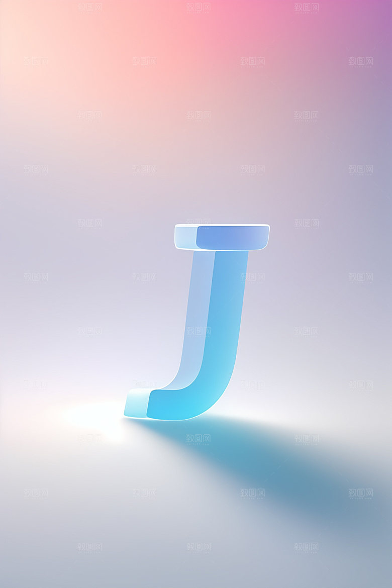 磨砂玻璃字母玻璃质感艺术字