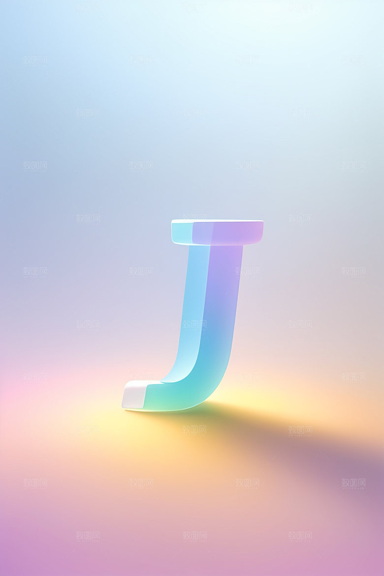 磨砂玻璃字母通透清爽艺术字