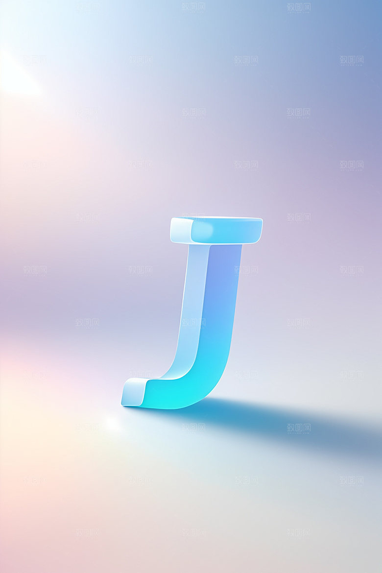磨砂玻璃字母通透质感艺术字