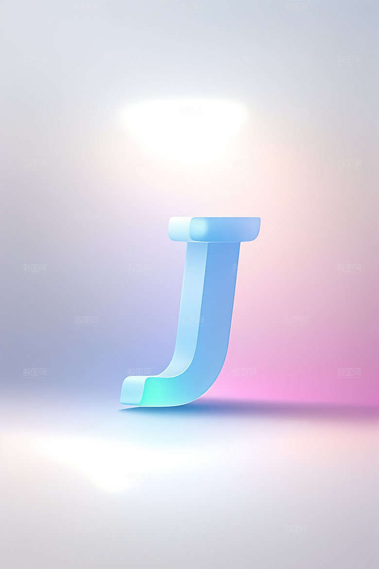 磨砂玻璃字母3D质感艺术字