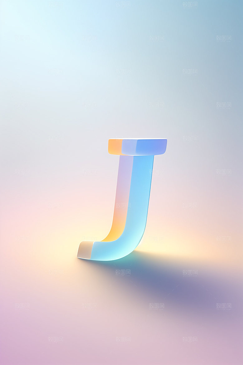 磨砂玻璃字母玻璃质感艺术字
