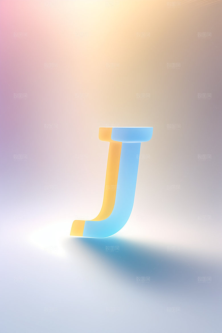 磨砂玻璃字母通透3D艺术字