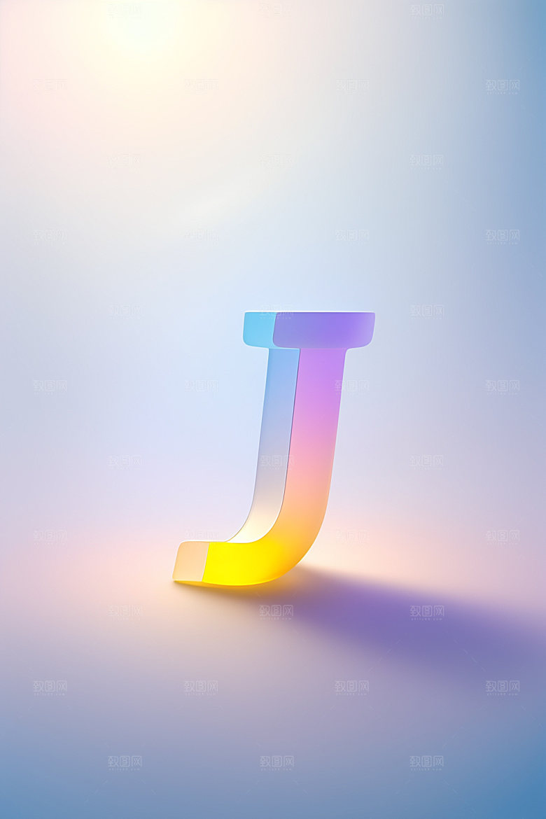 磨砂玻璃字母时尚3D艺术字