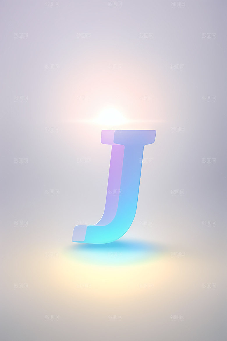 磨砂玻璃字母质感彩色艺术字