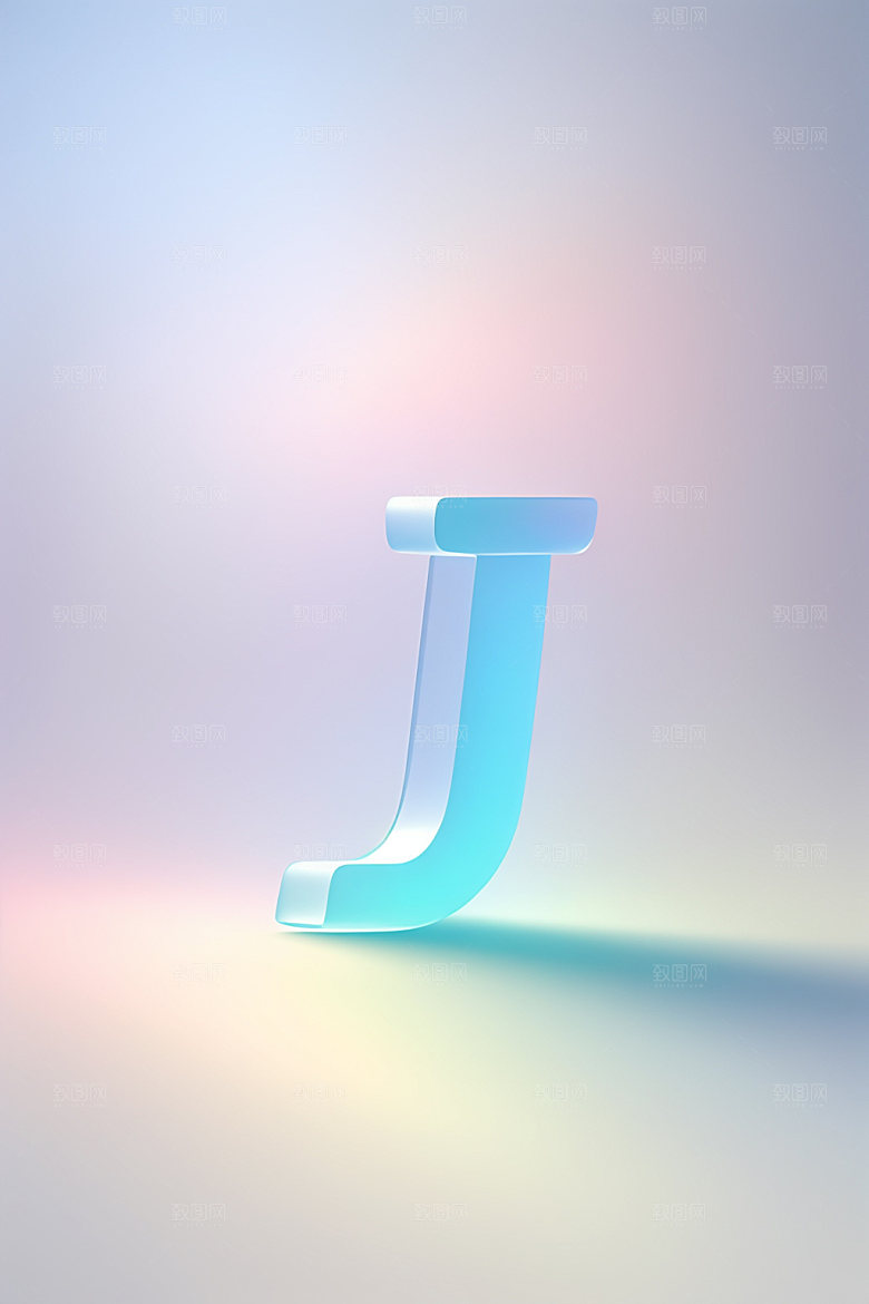 磨砂玻璃字母时尚清爽艺术字