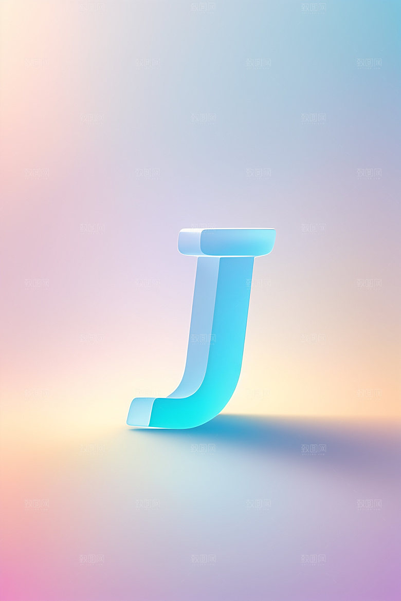 磨砂玻璃字母创意3D艺术字