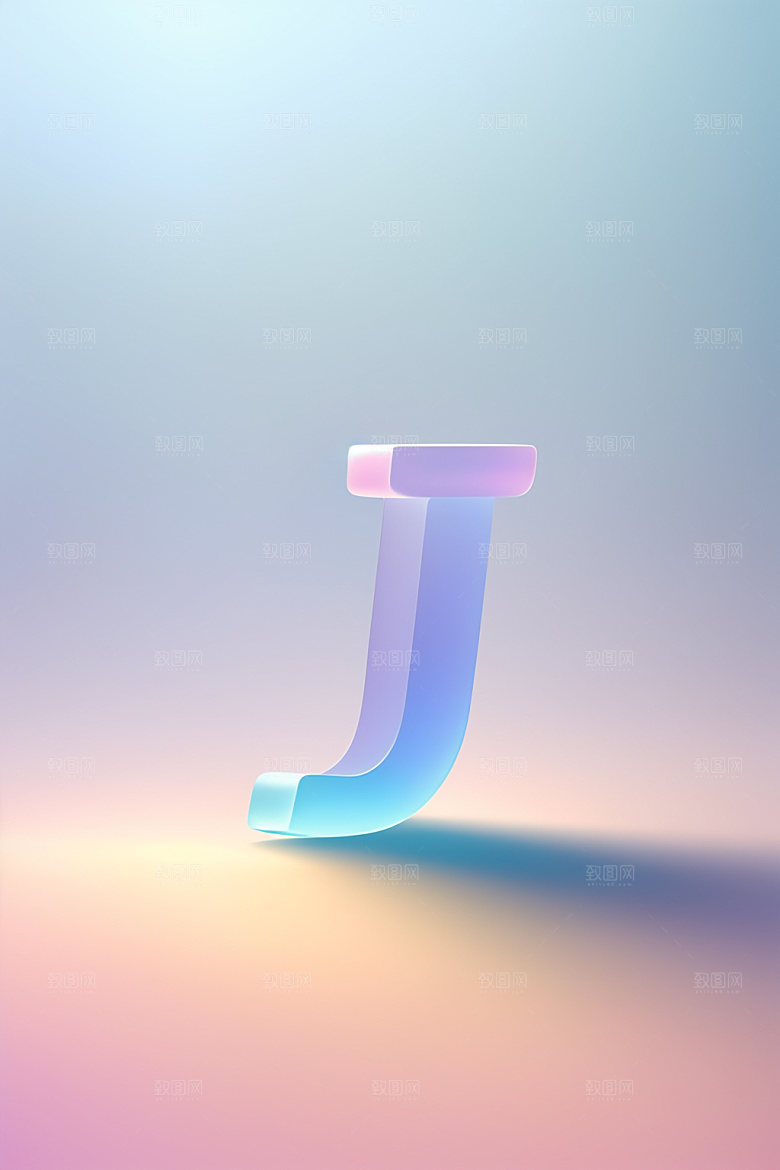 磨砂玻璃字母彩色英文艺术字