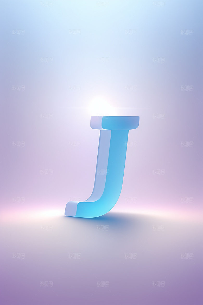 磨砂玻璃字母质感彩色艺术字