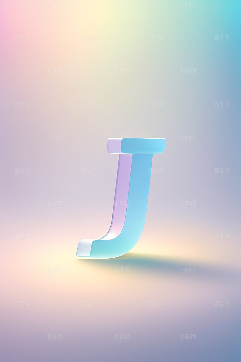 磨砂玻璃字母彩色英文艺术字