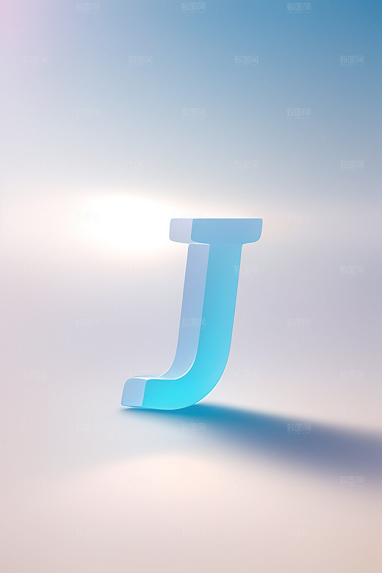 磨砂玻璃字母清爽创意艺术字