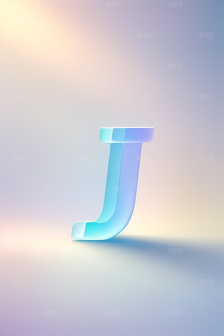 磨砂玻璃字母3D创意艺术字