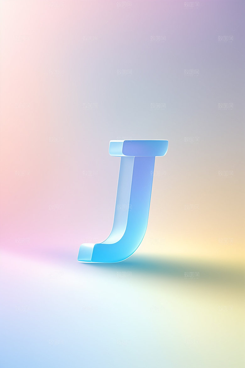 磨砂玻璃字母质感清爽艺术字