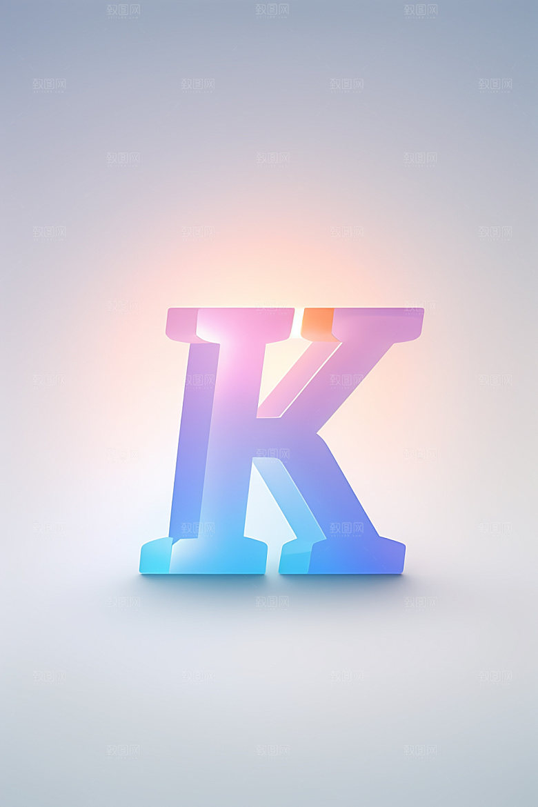 磨砂玻璃字母彩色3D艺术字
