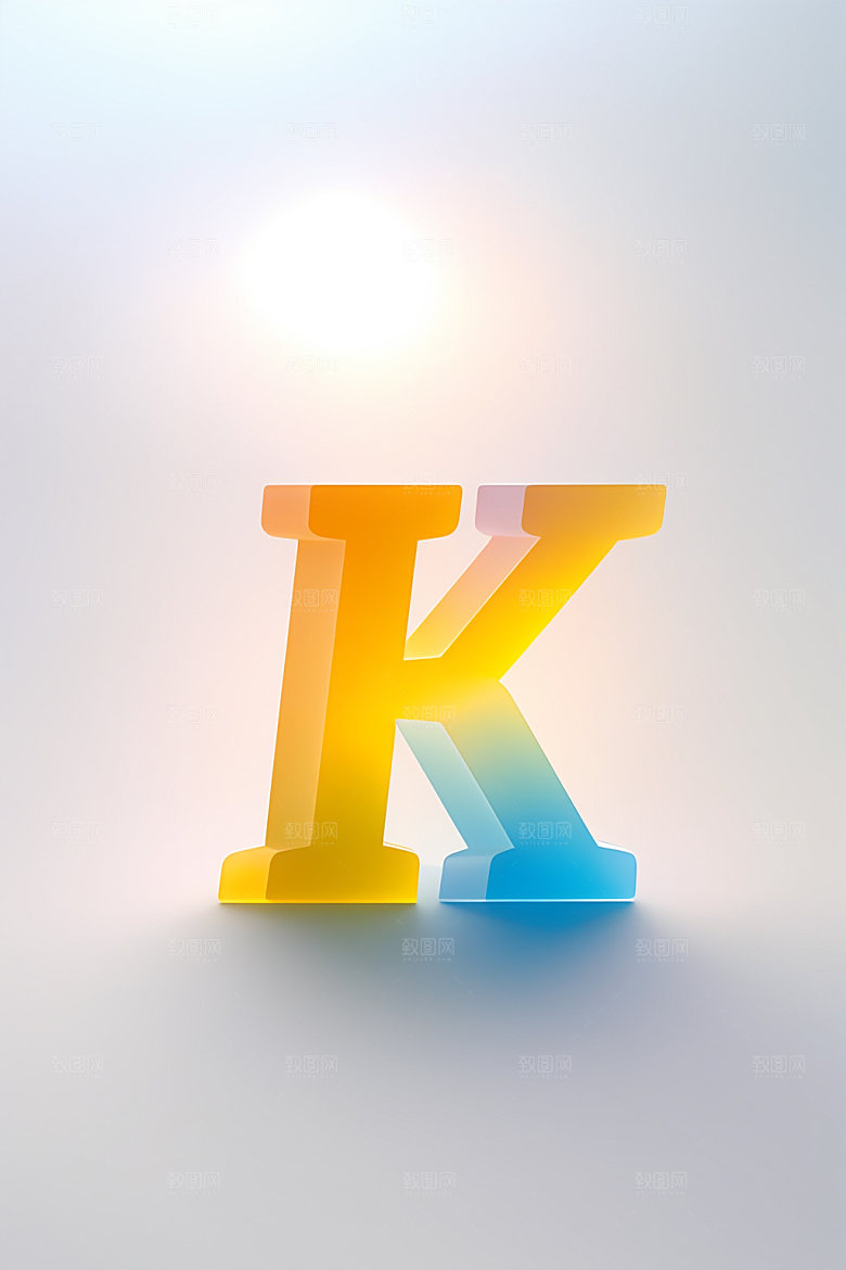磨砂玻璃字母通透质感艺术字