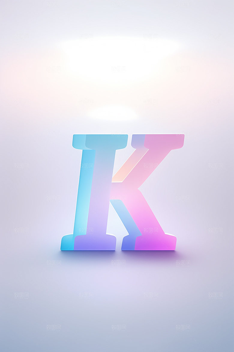 磨砂玻璃字母质感3D艺术字