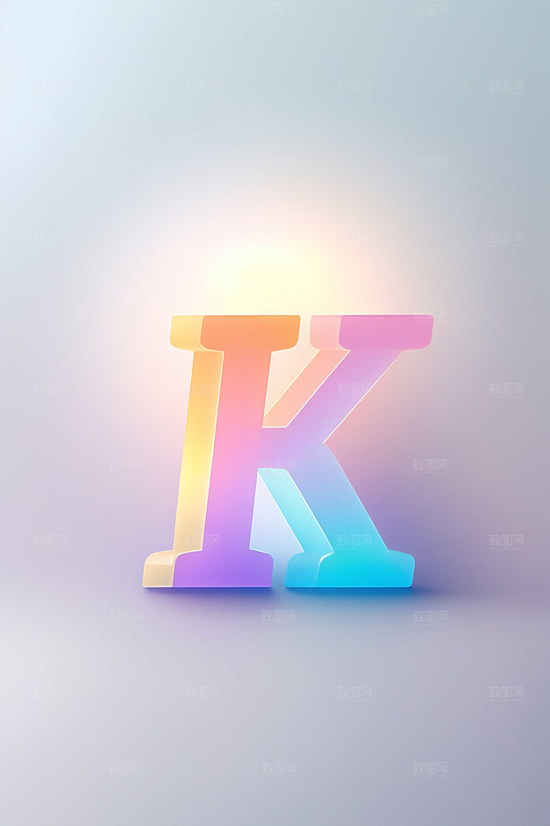 磨砂玻璃字母3D英文艺术字