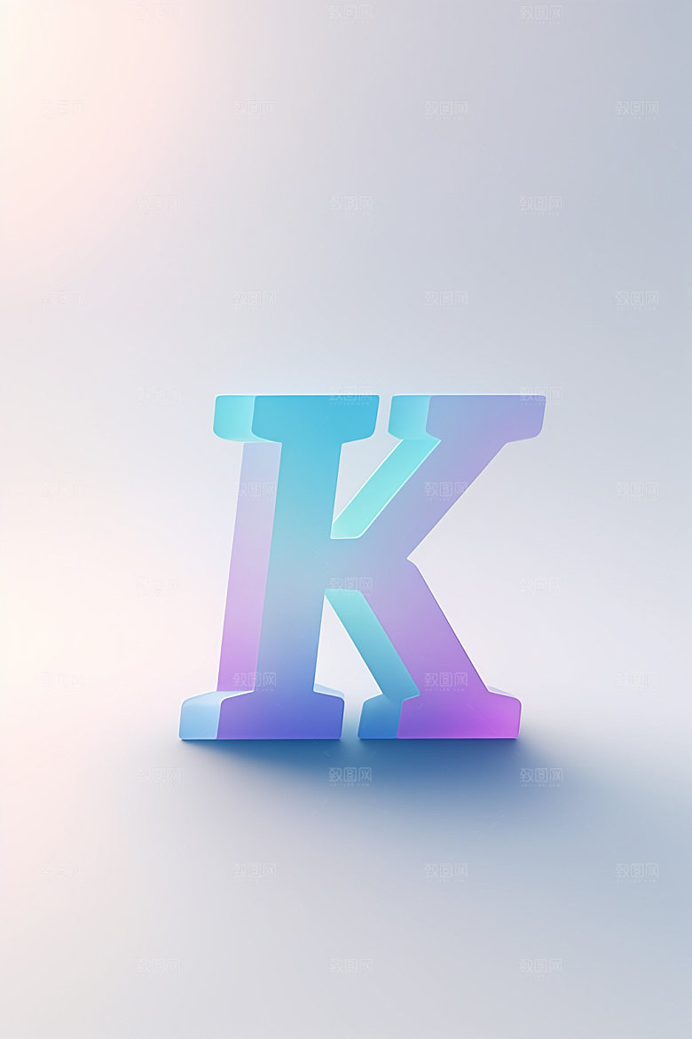 磨砂玻璃字母彩色3D艺术字