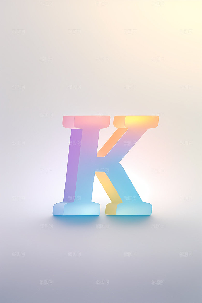 磨砂玻璃字母质感3D艺术字