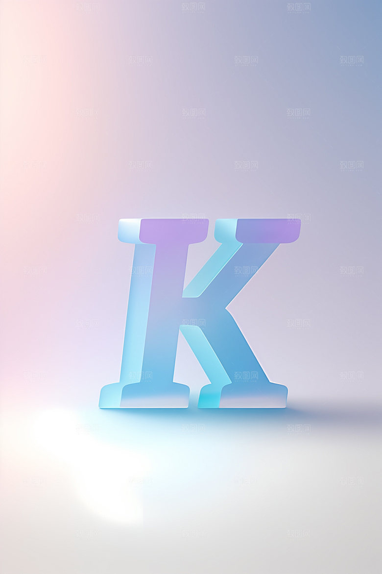 磨砂玻璃字母清爽3D艺术字