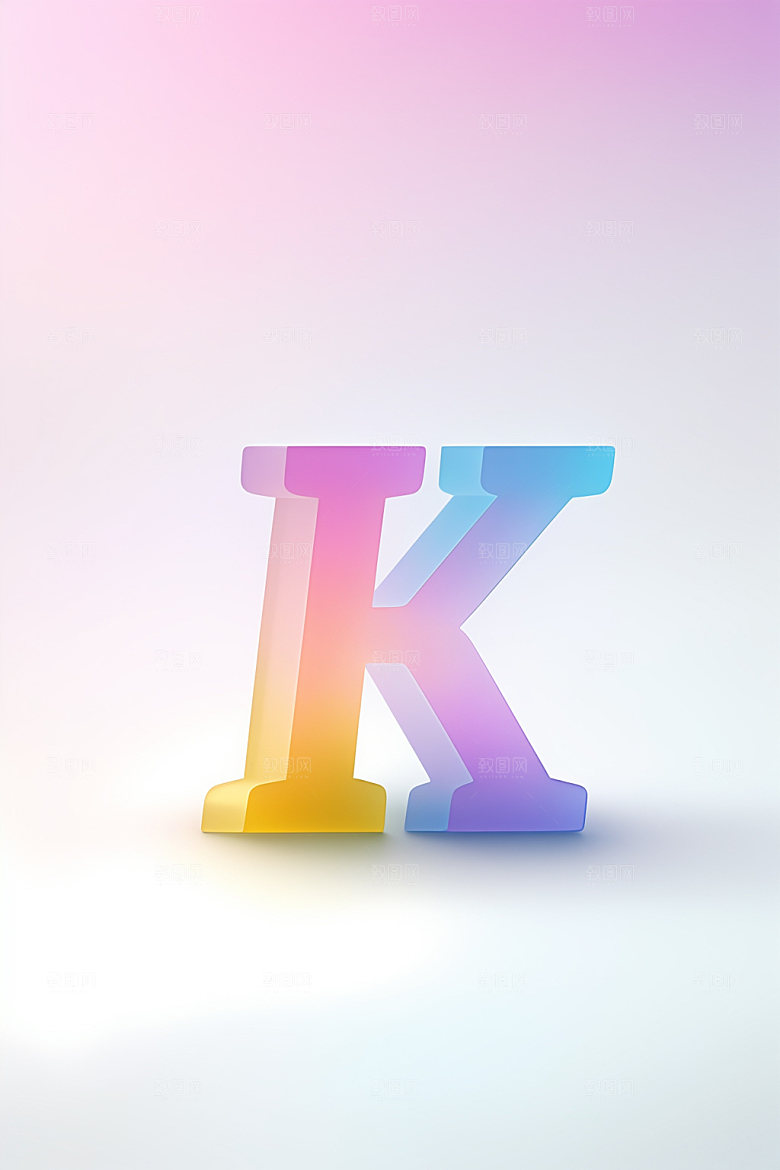 磨砂玻璃字母3D清爽艺术字