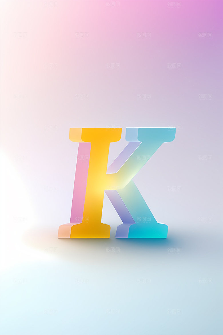 磨砂玻璃字母通透3D艺术字