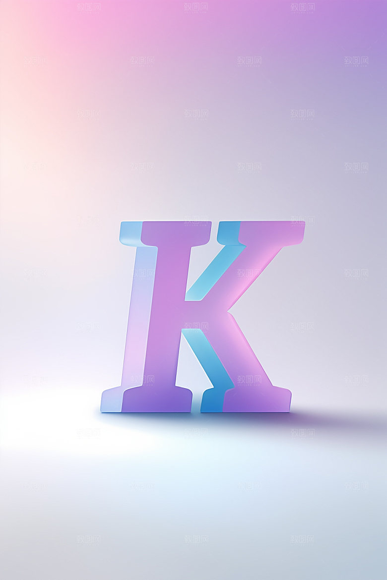 磨砂玻璃字母英文3D艺术字