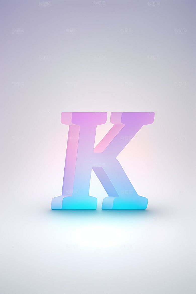 磨砂玻璃字母彩色3D艺术字