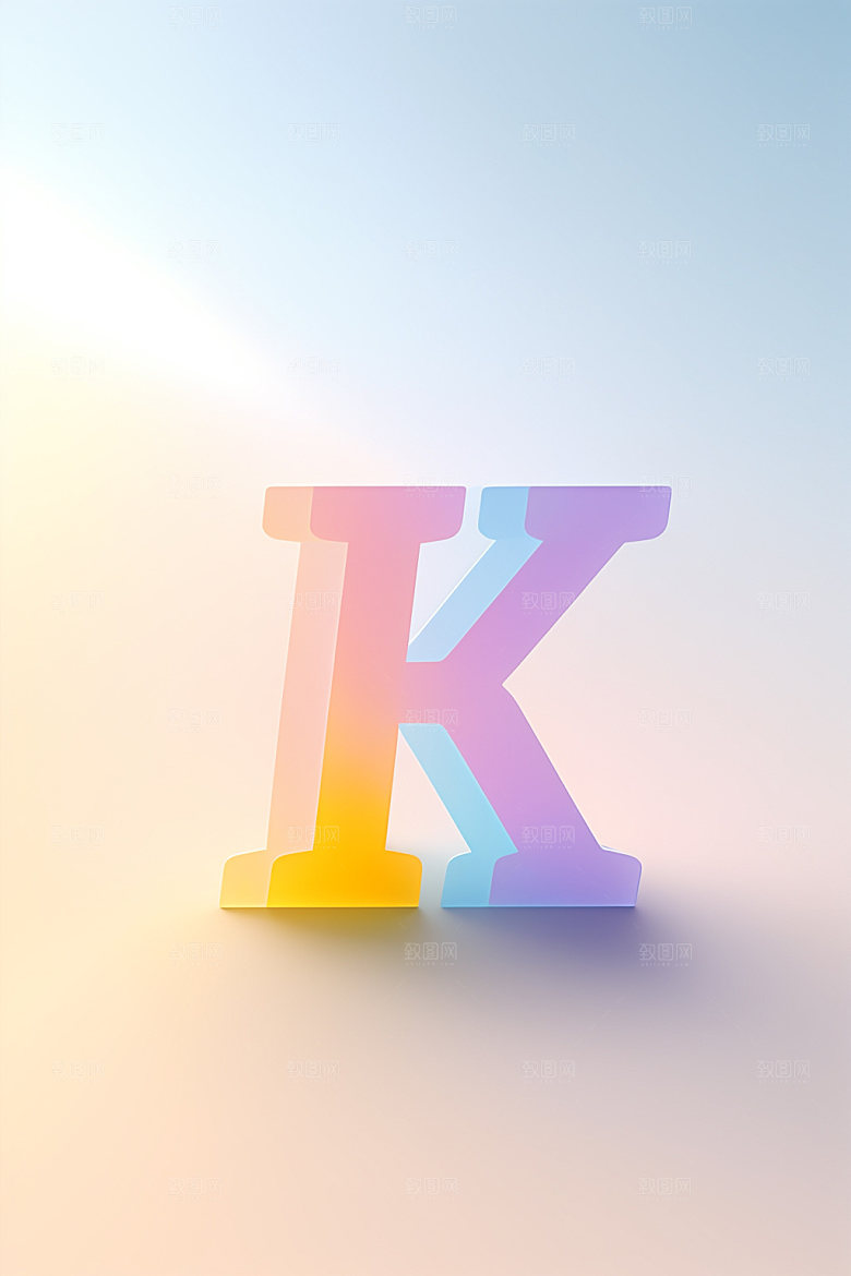 磨砂玻璃字母3D创意艺术字
