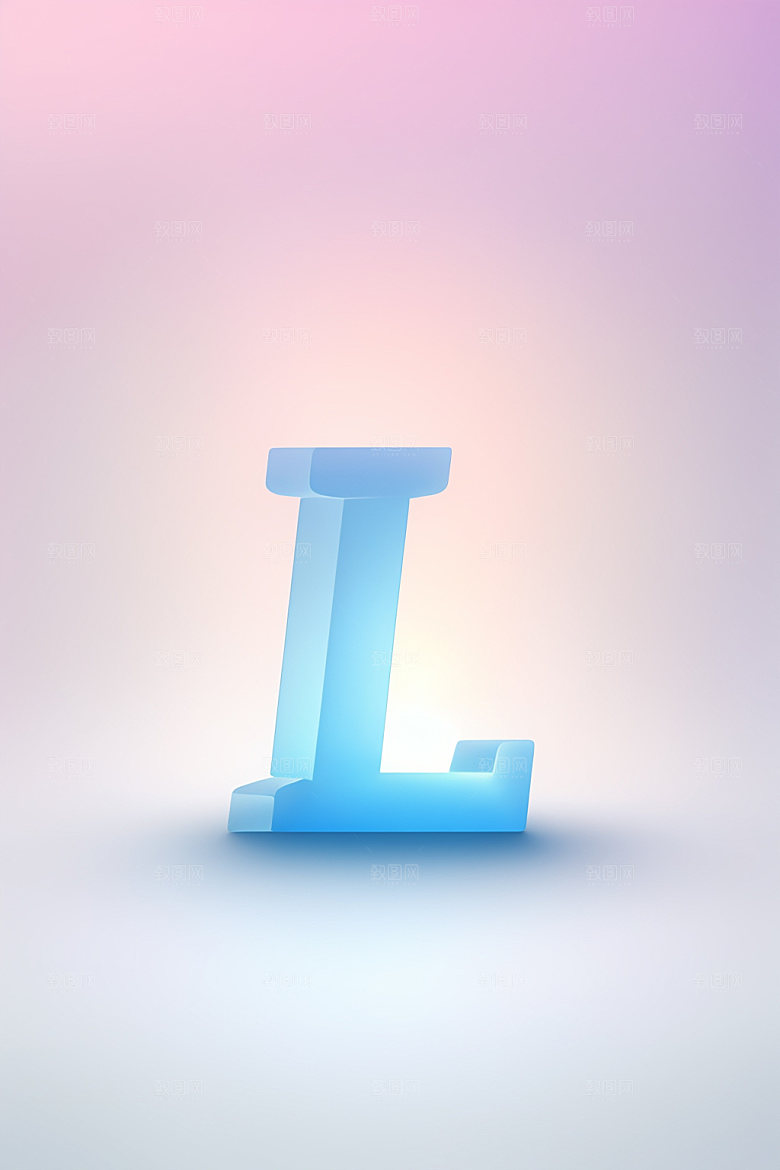 磨砂玻璃字母3D创意艺术字